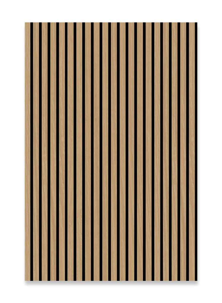 Akustikpaneel Teak – furnierte MDF-Lamellen, 120,6 × 80 cm, 22 mm