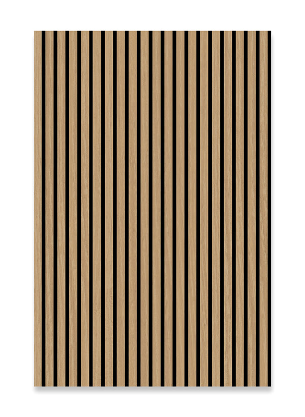 Akustikpaneel Teak – furnierte MDF-Lamellen, 120,6 × 80 cm, 22 mm