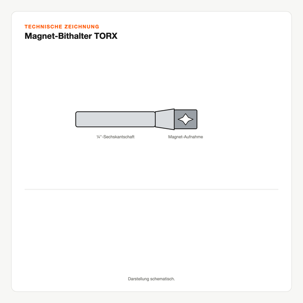 Technische Zeichnung: Magnet-Bithalter TORX