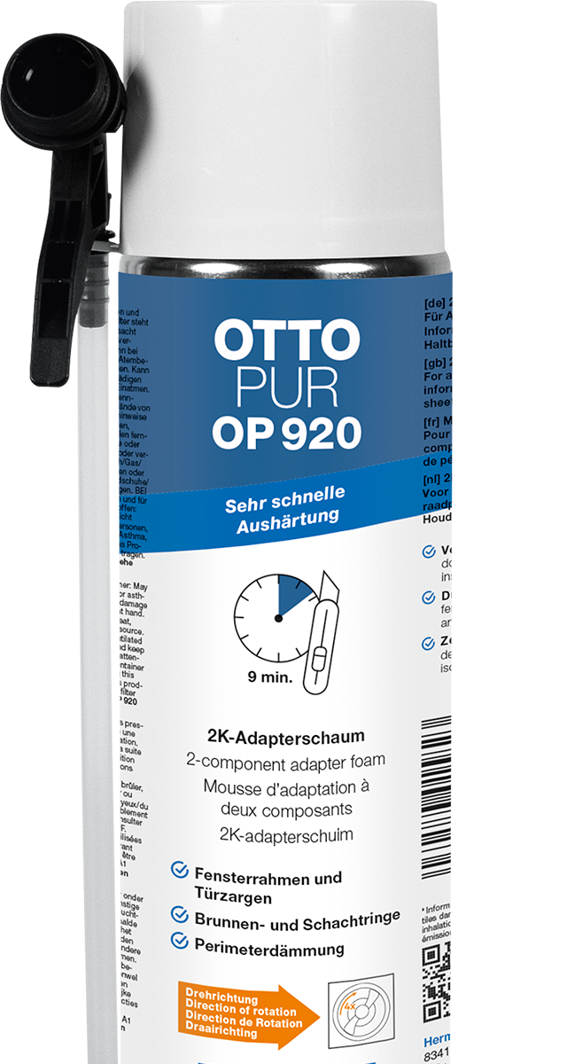 OTTOPUR OP 920 – Der 2K-Schaum mit sehr schneller Aushärtung