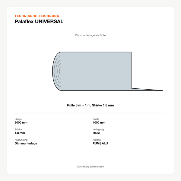 Technische Zeichnung: Palaflex UNIVERSAL