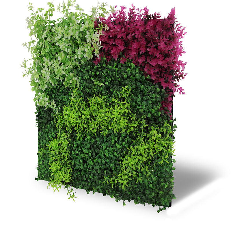 Pflanzen-Wandpaneel Pink Mixed Flora – modular, 52 × 52 cm