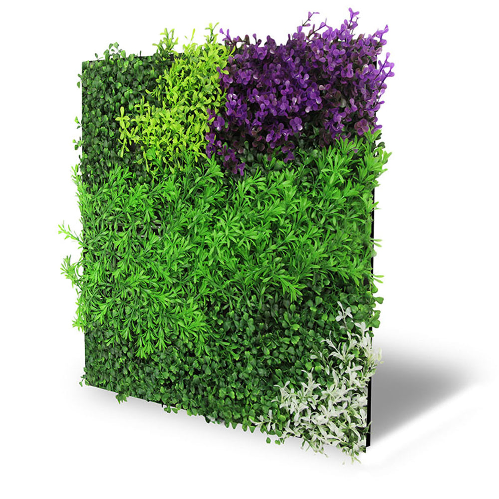 Pflanzen-Wandpaneel Violet Mixed Flora – modular, 52 × 52 cm