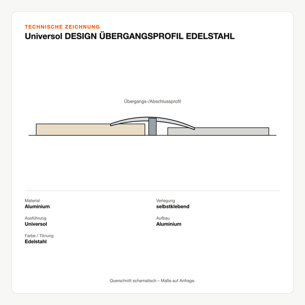 Technische Zeichnung: Universol DESIGN ÜBERGANGSPROFIL EDELSTAHL