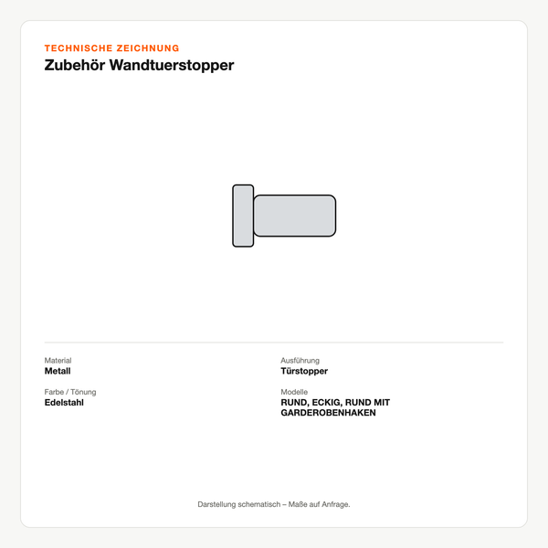 Technische Zeichnung: Zubehör Wandtuerstopper