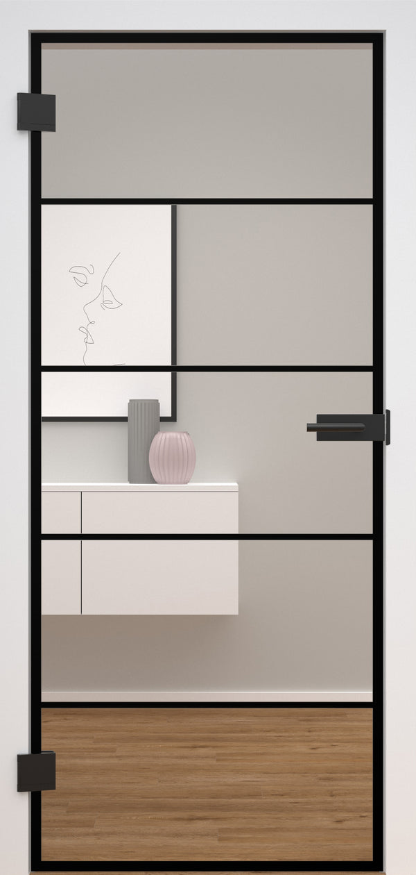 Glastür Keramischer Digitaldruck Schwarz