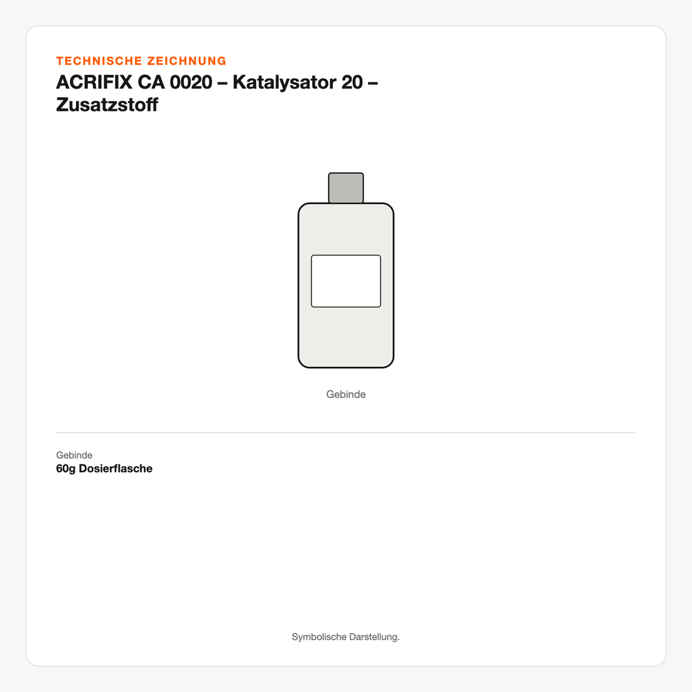 Technische Zeichnung: ACRIFIX® CA 0020 – Katalysator 20 – Zusatzstoff
