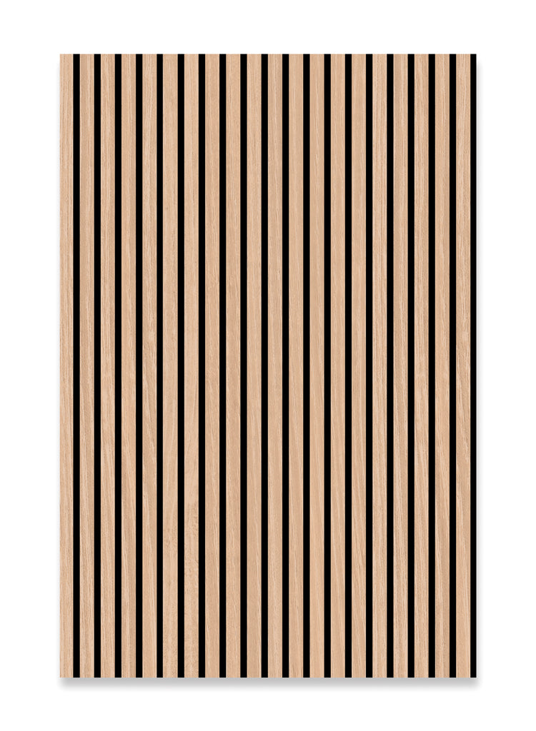 Akustikpaneel Eiche klassisch – furnierte MDF-Lamellen, 120,6 × 80 cm, 22 mm