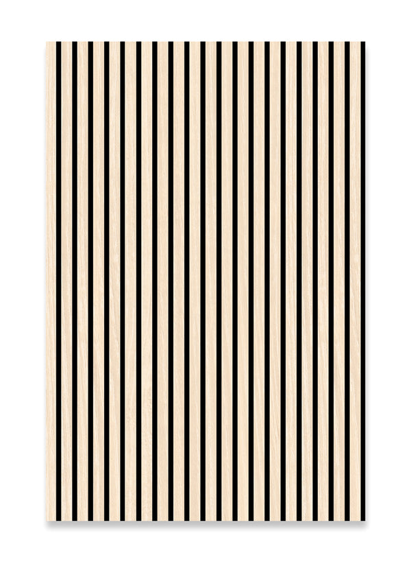 Akustikpaneel Eiche natur – furnierte MDF-Lamellen, 120,6 × 80 cm, 22 mm