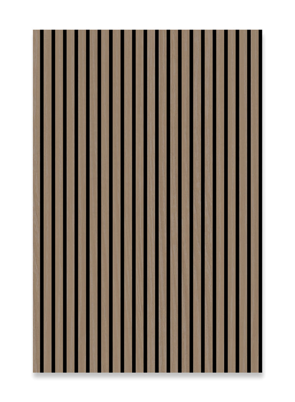 Akustikpaneel Nussbaum – furnierte MDF-Lamellen, 120,6 × 80 cm, 22 mm