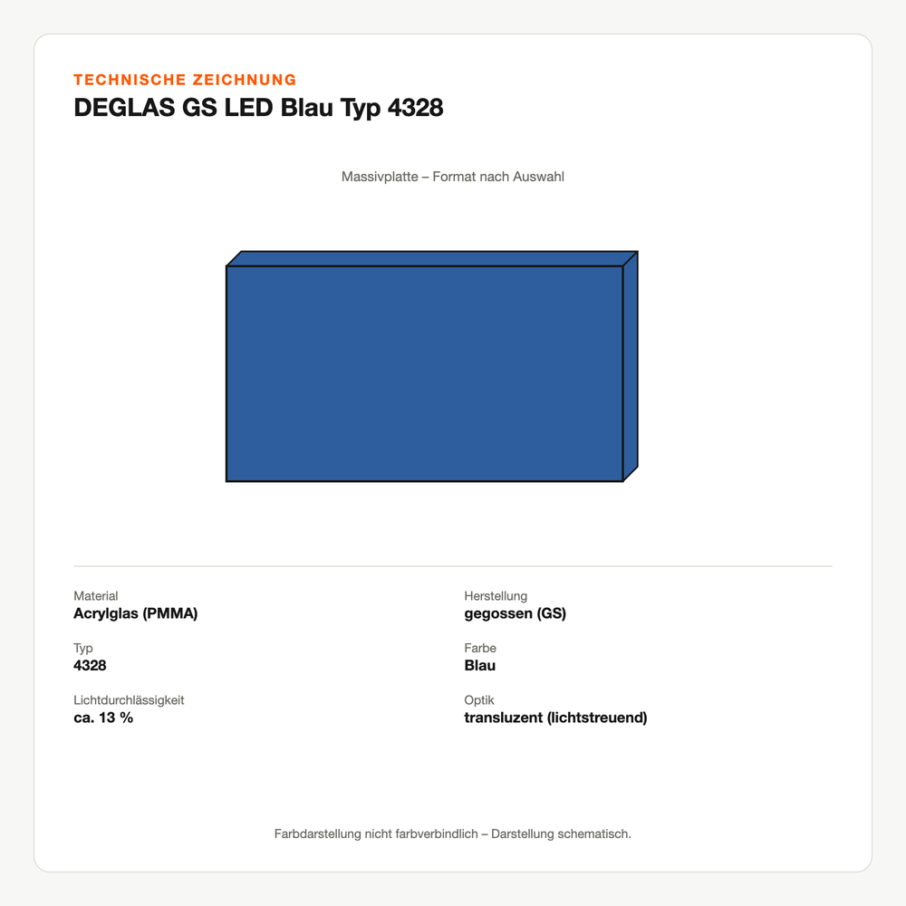 Technische Zeichnung: DEGLAS® GS LED Blau Typ 4328