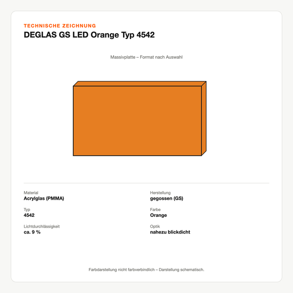 Technische Zeichnung: DEGLAS® GS LED Orange Typ 4542