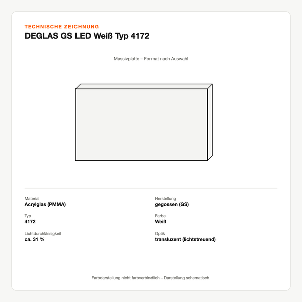 Technische Zeichnung: DEGLAS® GS LED Weiß Typ 4172