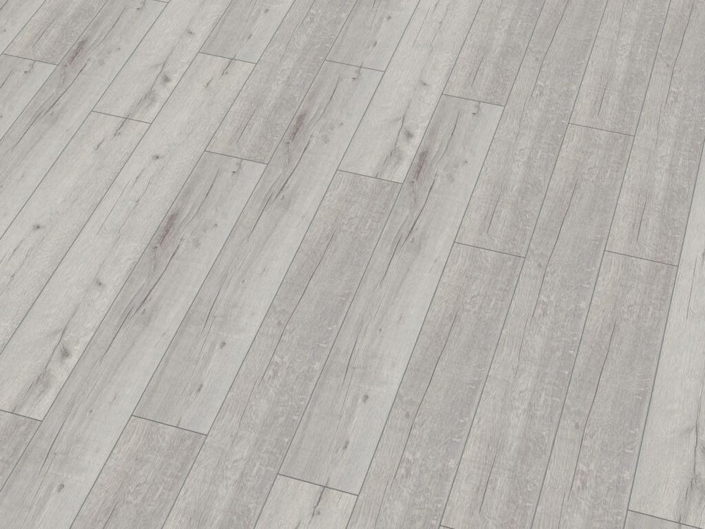 Laminat Rip Oak Weiß – Landhausdiele 12 mm mit Feuchteschutz