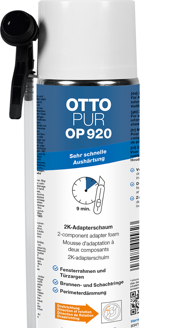 OTTOPUR OP 920 – Der 2K-Schaum mit sehr schneller Aushärtung