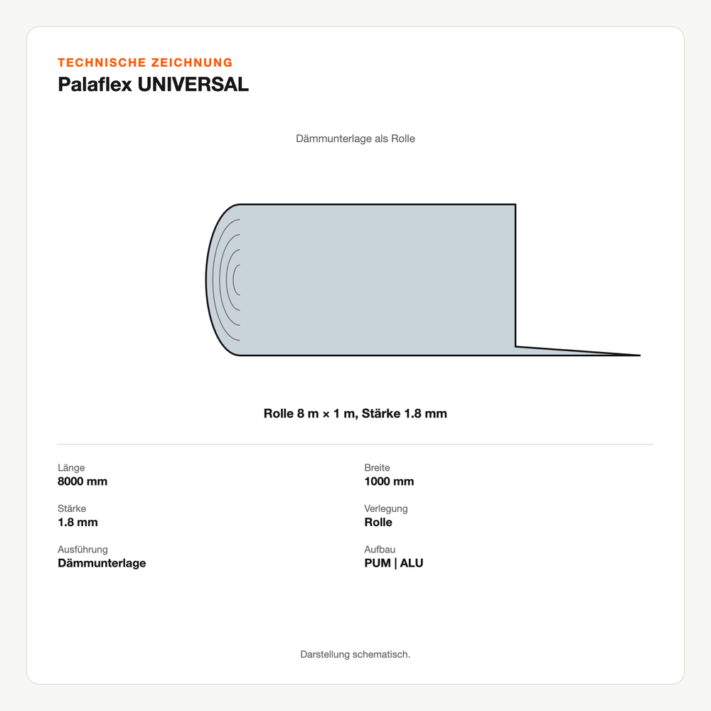 Technische Zeichnung: Palaflex UNIVERSAL