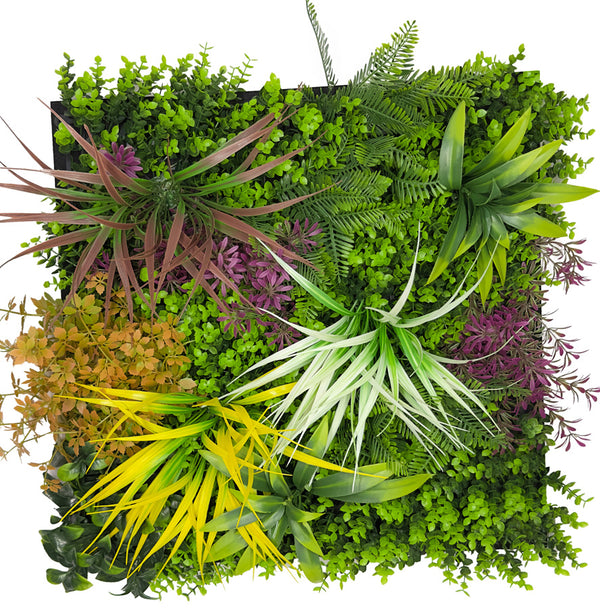 Pflanzen-Wandpaneel Botanic Garden Mixed Flora – modular, 52 × 52 cm