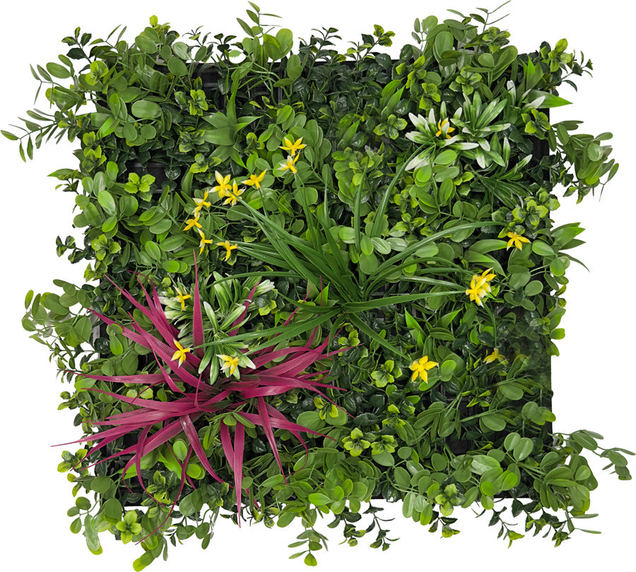 Pflanzen-Wandpaneel Pure Jungle Mixed Flora – modular, 52 × 52 cm