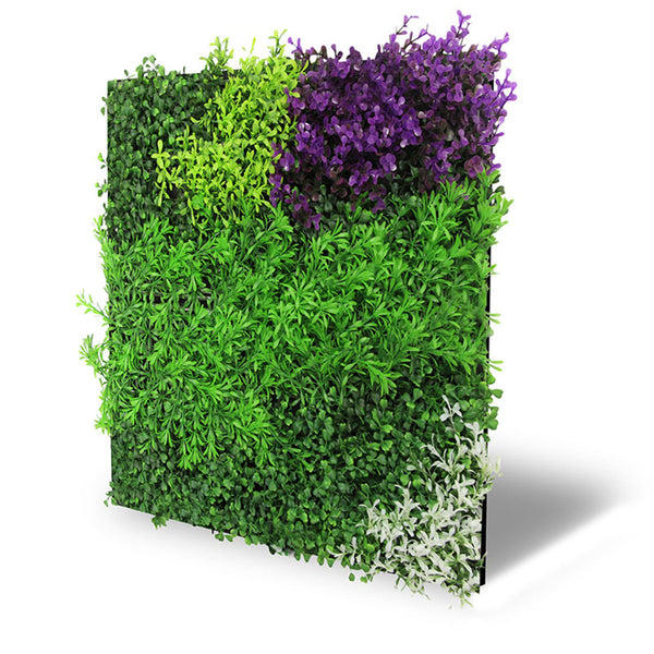 Pflanzen-Wandpaneel Violet Mixed Flora – modular, 52 × 52 cm