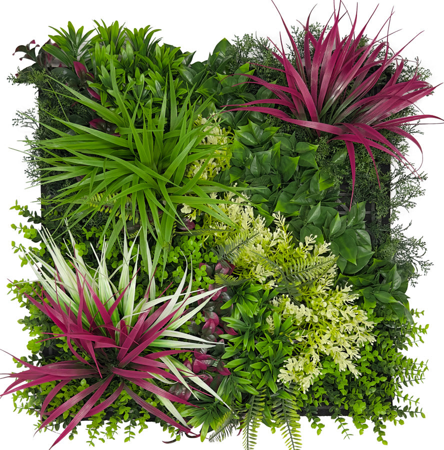 Pflanzen-Wandpaneel Vivid Bloom Mixed Flora – modular, 52 × 52 cm