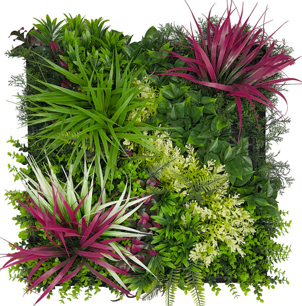 Pflanzen-Wandpaneel Vivid Bloom Mixed Flora – modular, 52 × 52 cm