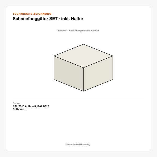 Technische Zeichnung: Schneefanggitter SET | inkl. Halter