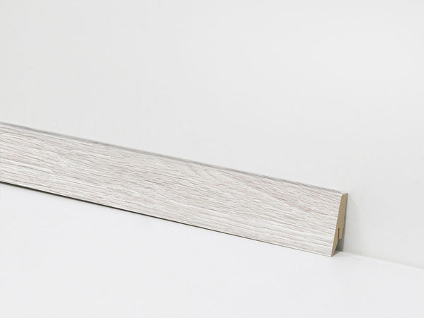 Sockelleiste 58 mm Holzoptik weiß – Dekor-Nr. 2442