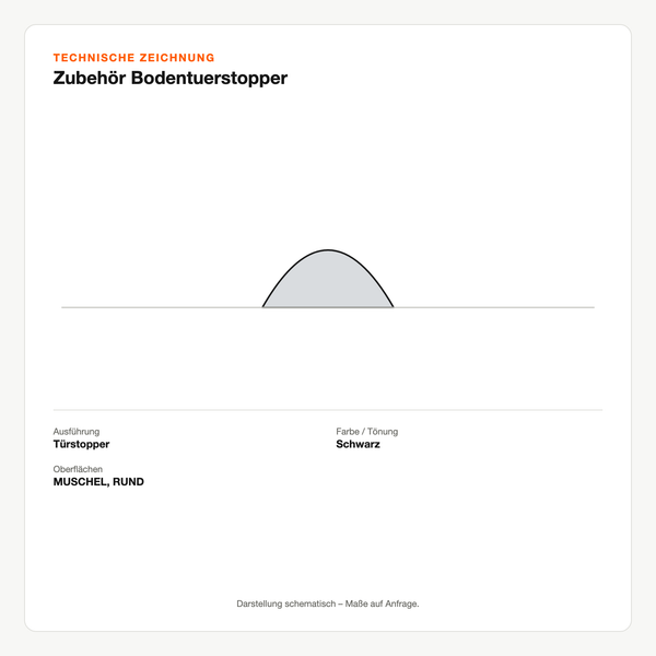 Technische Zeichnung: Zubehör Bodentuerstopper